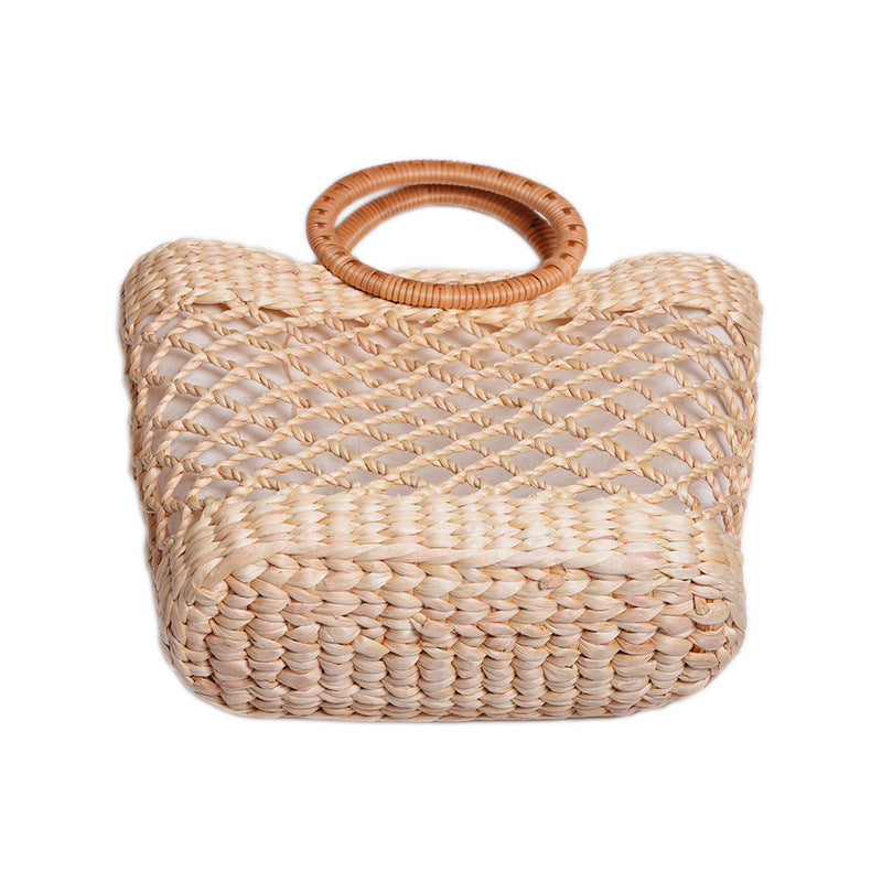 Rattan ins handmade straw net woven square handmade bag