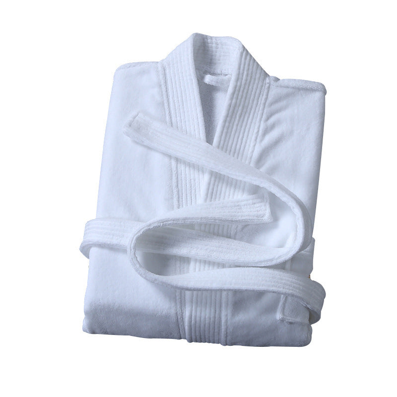 Autumn And Winter Home Hotel Cut Velvet White Hotel Bathrobe